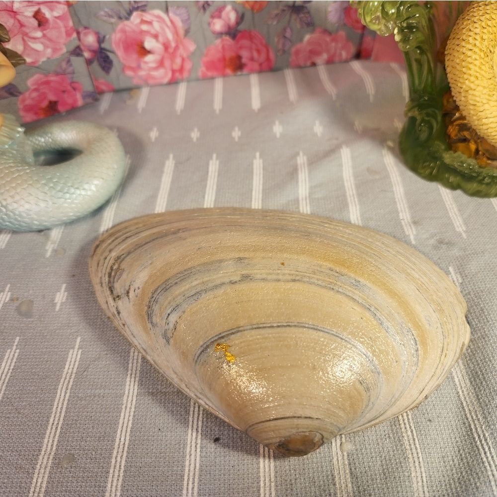 DECOUPAGE CLAM SHELL DECOUPAGE FLOWERS TRINKET DISH - Picture 10 of 11